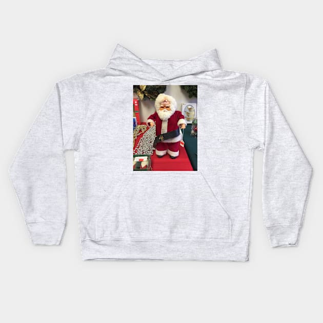 Santa On Sale Kids Hoodie by aldersmith